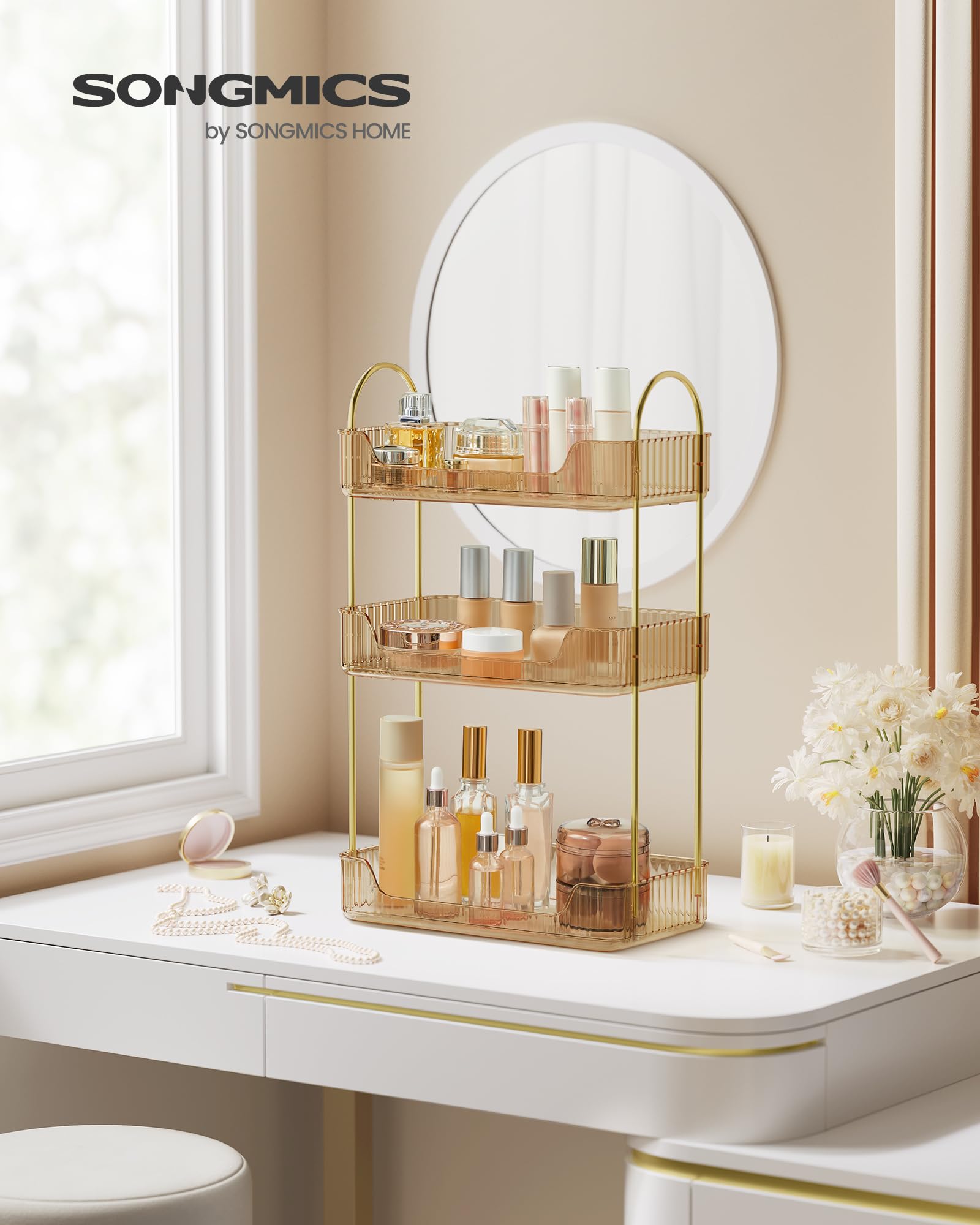 songmics-make-up-organizer-3-ebenen-champagnergold image 2