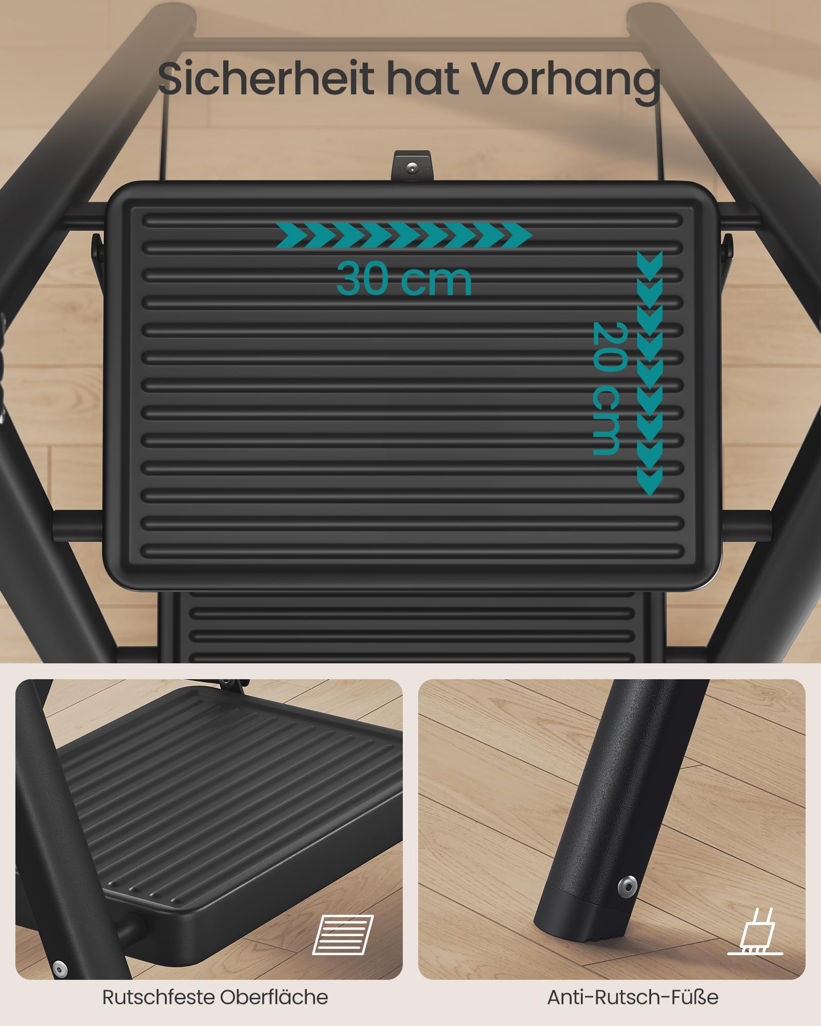 songmics-trittleiter-3-stufen-stahl-bis-150-kg-schwarz image 4