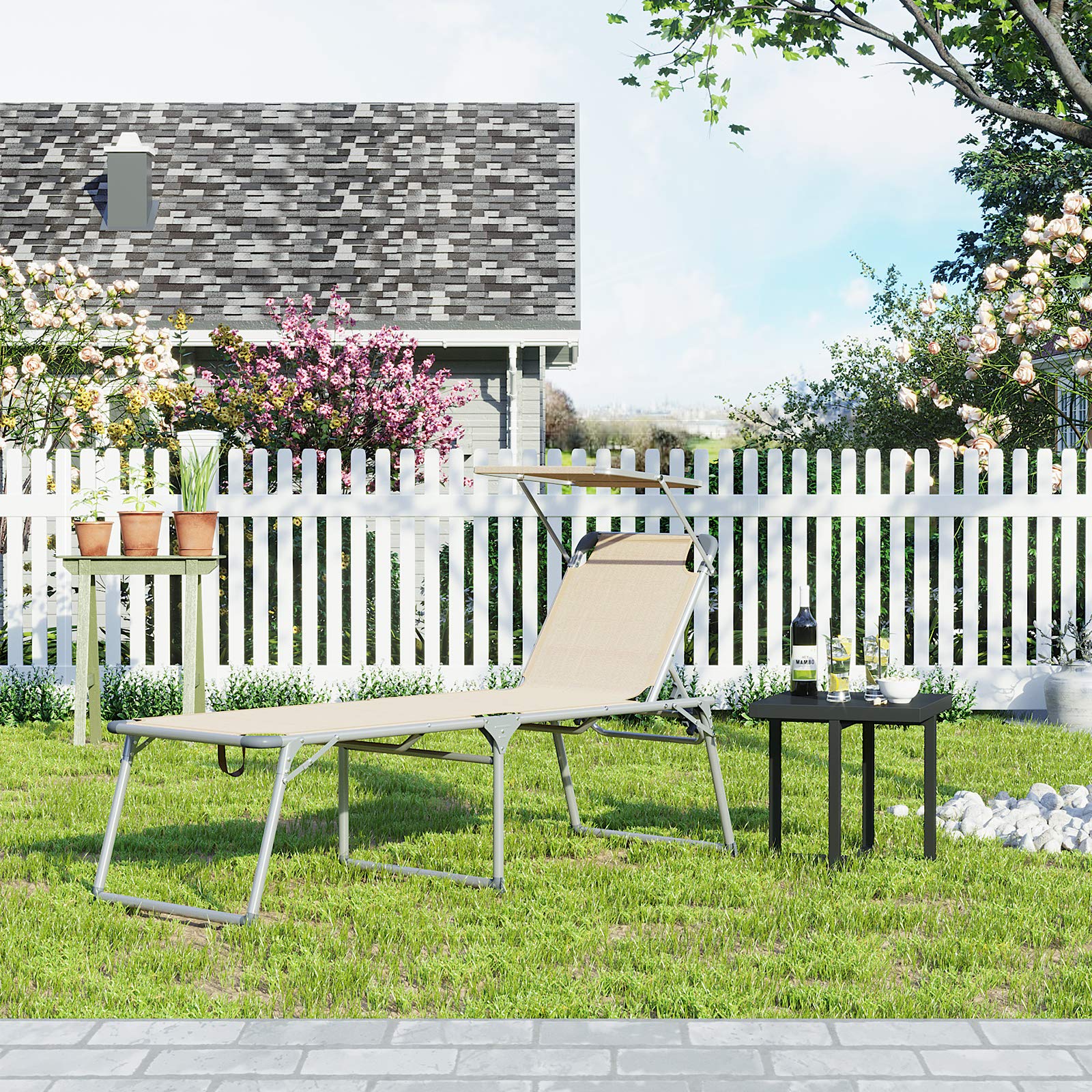 songmics-sonnenliege-mit-dach-gcb26be-gartenliege-aluminium-65-x-200-x-48-cm-bei image 2