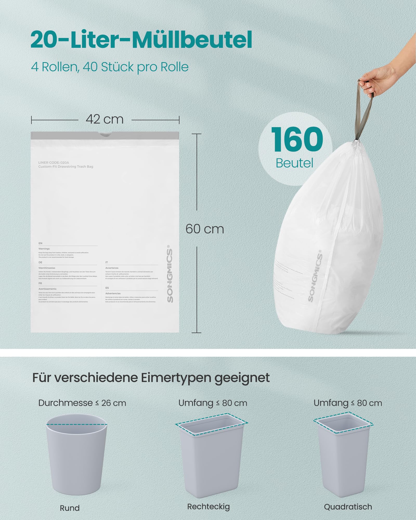 songmics-m-llbeutel-mit-zugband-code-l-krb021a04-20-liter-160-st-ck-wei image 4