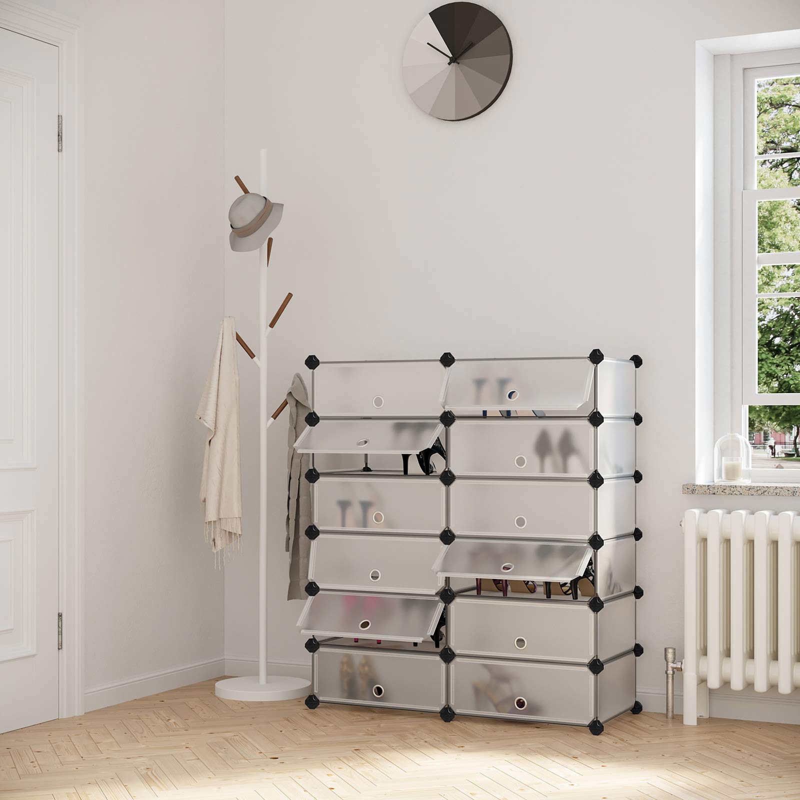songmics-steckregal-lpc26w-schuhregal-aus-kunststoff-83-x-31-x-105-cm-wei image 2