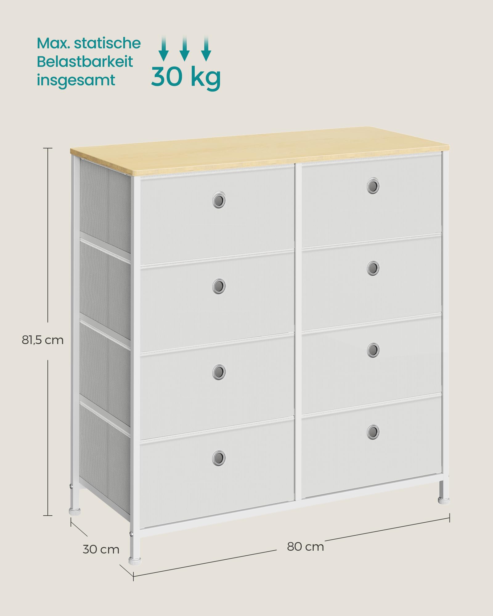 songmics-kommode-lts024w57-mit-8-stoffschubladen-cremewei-eiche image 3