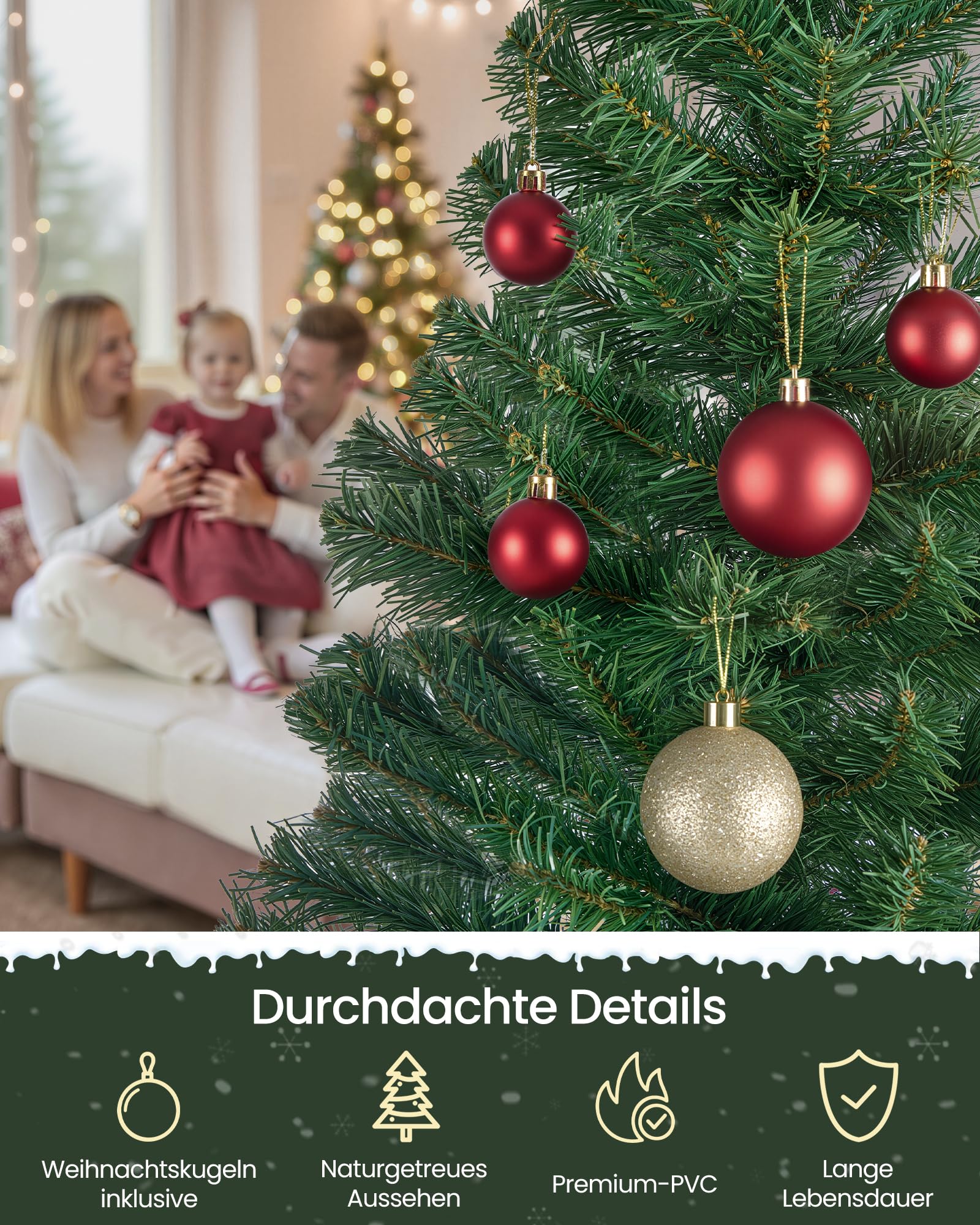 songmics-k-nstlicher-weihnachtsbaum-180-cm-tannenbaum-mit-kugeln-pvc-metallst-nd image 3