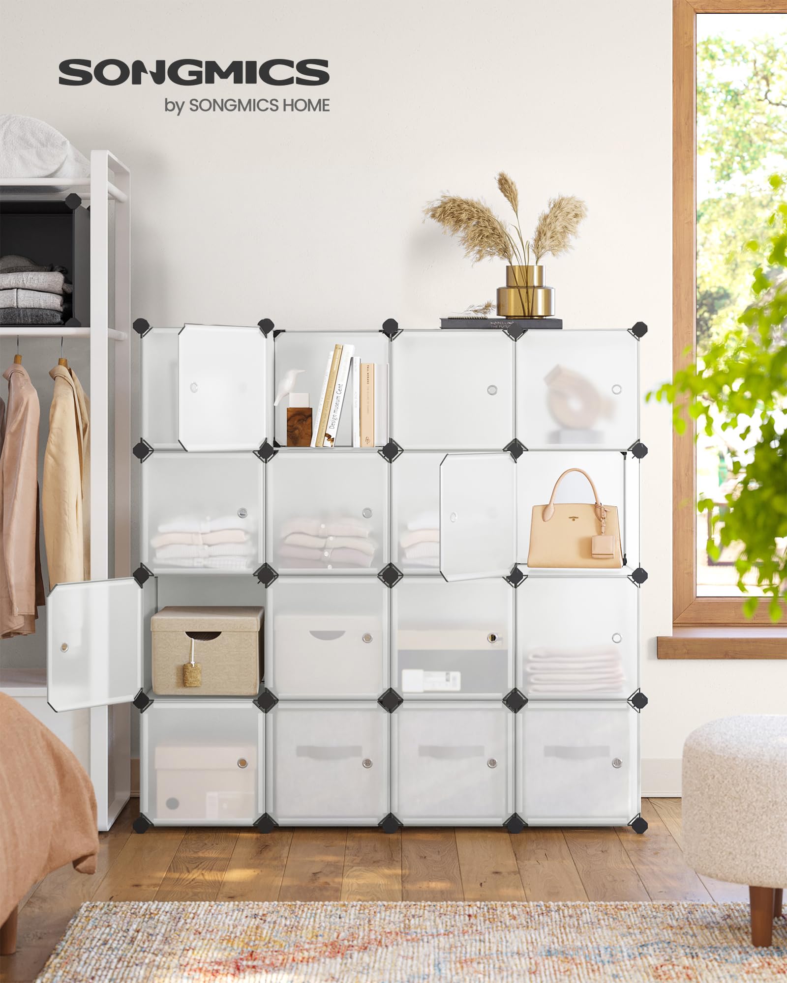 songmics-lpc44bs-steckregal-16-w-rfel-kleiderschrank-aus-kunststoff-mit-t-ren-we image 2