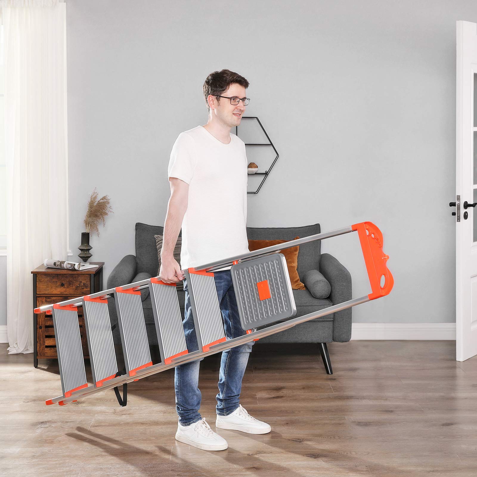 songmics-glt006wt01-trittleiter-6-stufen-aluminium-grau-orange image 8