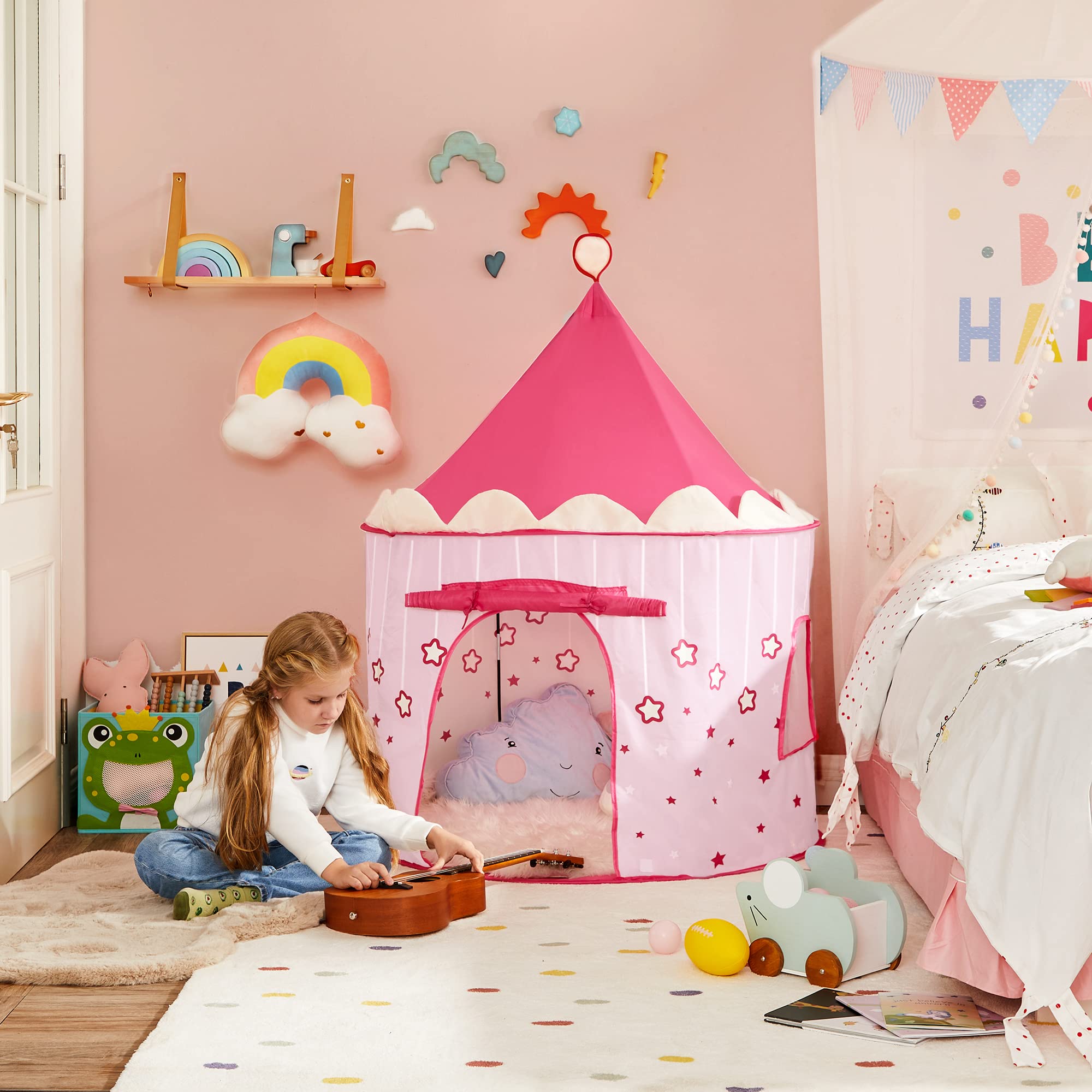 songmics-spielzelt-lpt01pk-prinzessinnenschloss-pink-101-x-135-cm image 3