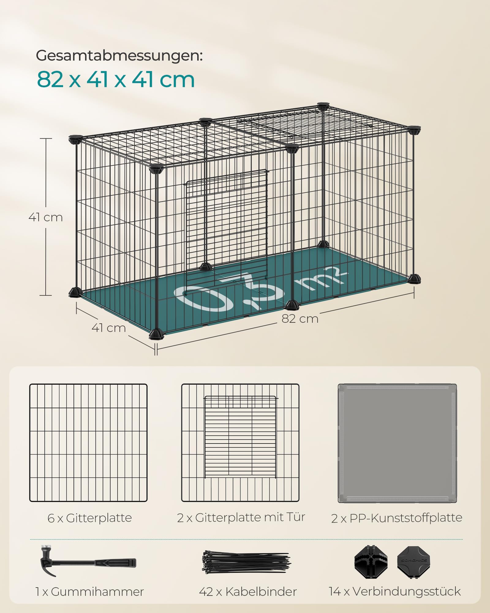 songmics-lpi009b01-kleintierk-fig-laufstall-l-82x41x41-cm-schwarz image 6