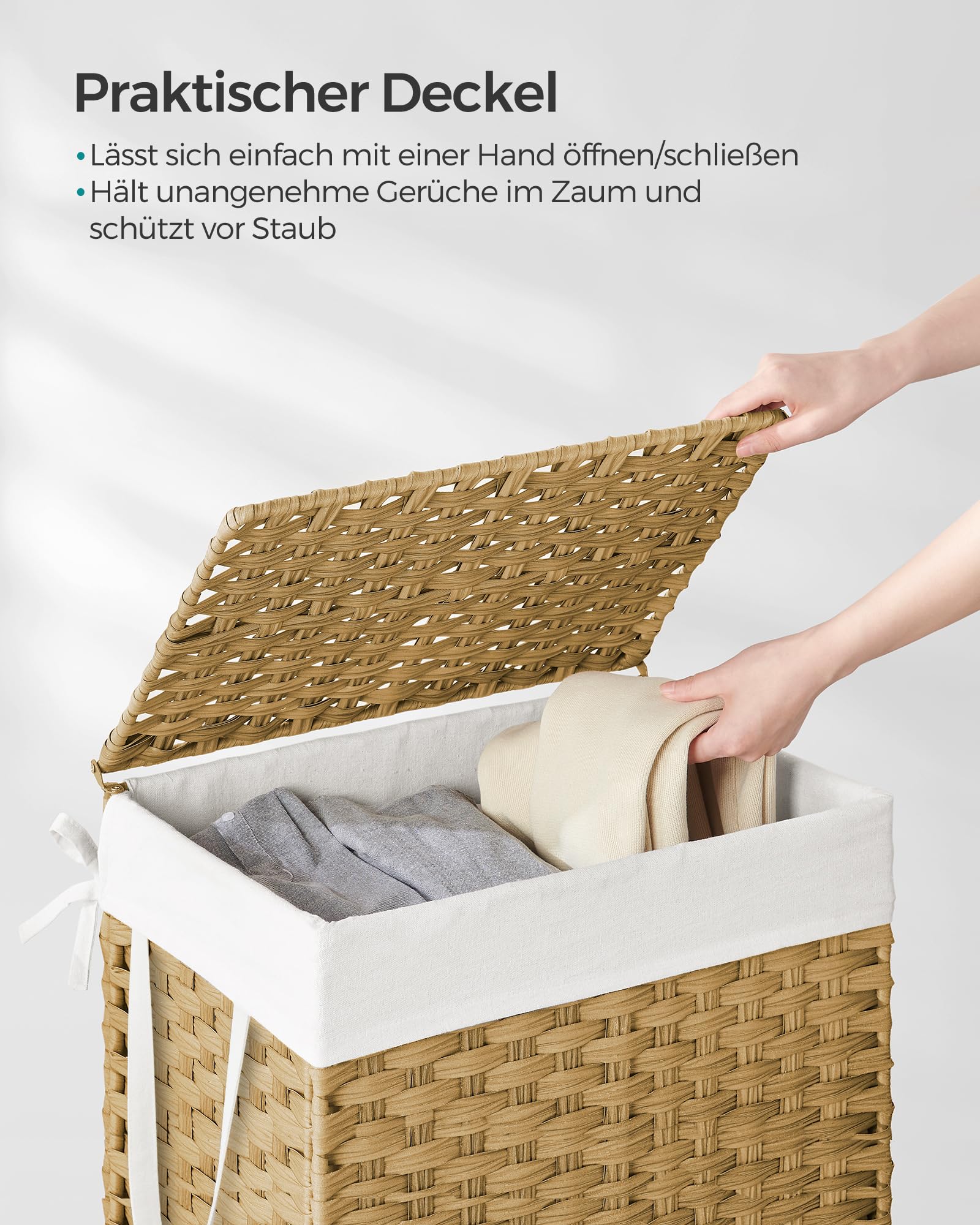 songmics-w-schekorb-schmal-90-l-faltbar-pp-rattan-mit-deckel-und-innensack image 3