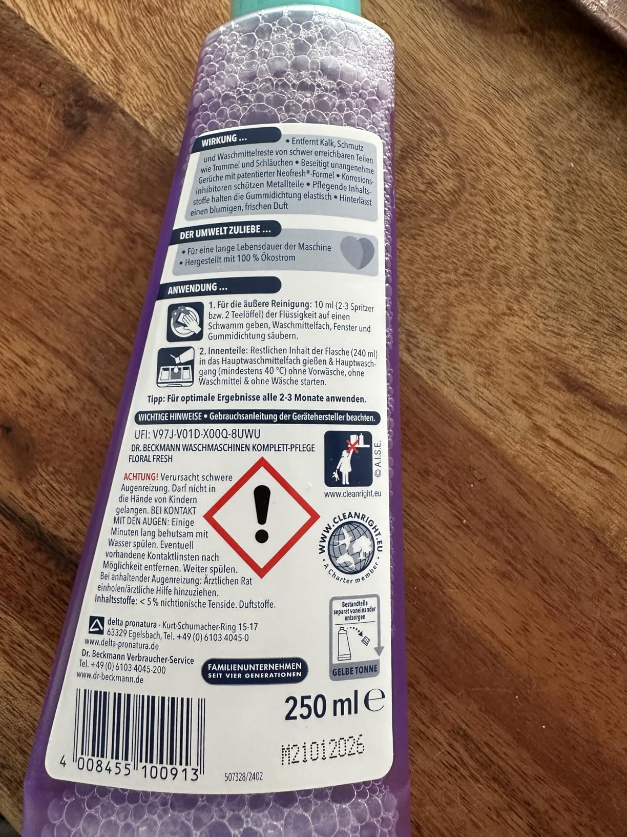 Maschine riecht endlich wieder frisch