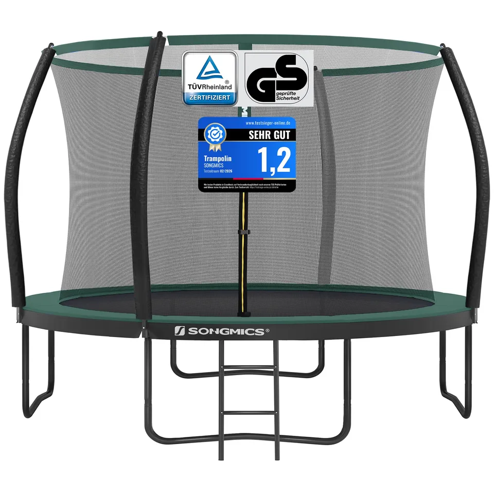 songmics-gartentrampolin-outdoor-244-cm-rund-mit-sicherheitsnetz-und-leiter image 1
