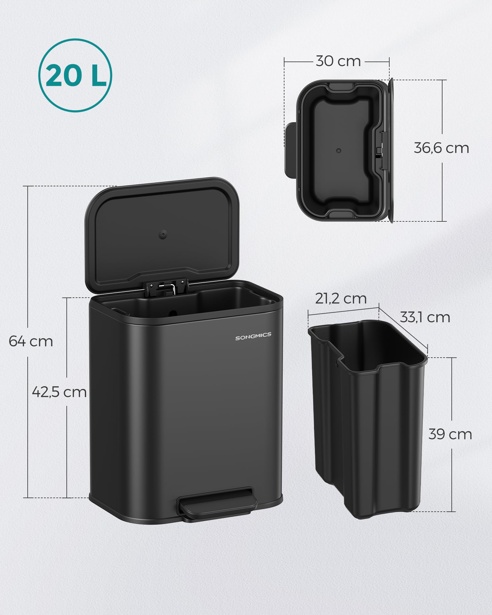 songmics-tretm-lleimer-20-liter-stahl-tintenschwarz-ltb542b02 image 6