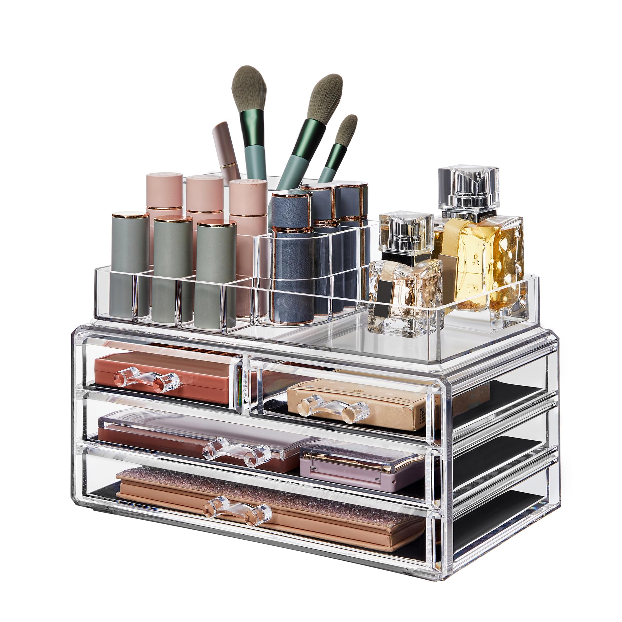 songmics-make-up-organizer-jka001tp-kosmetik-organizer-transparent-mit-4-schubla image 1