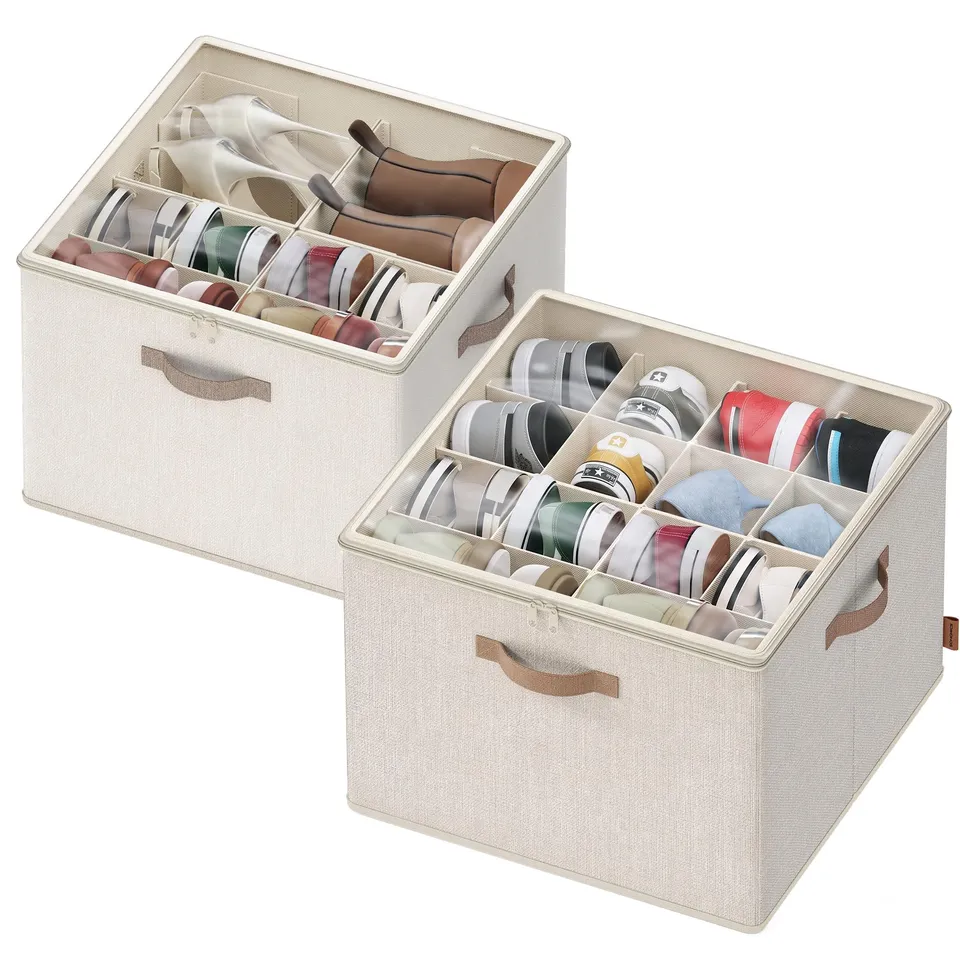 songmics-schuh-organizer-2er-set-stapelbar-f-r-bis-zu-16-paar-schuhe image 1