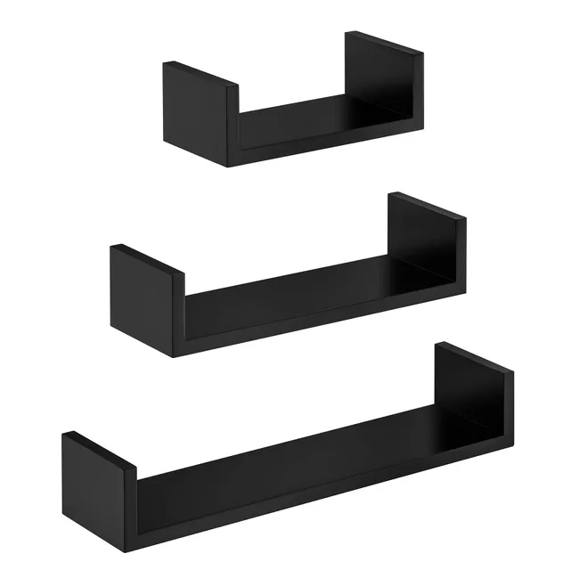 songmics-wandregal-lws66b-3-st-ck-30-45-60-cm-schwarz-hochglanz-10-kg image 1