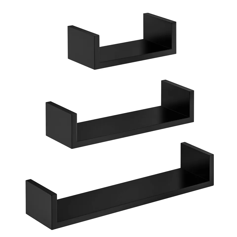 songmics-wandregal-lws66b-3-st-ck-30-45-60-cm-schwarz-hochglanz-10-kg image 1