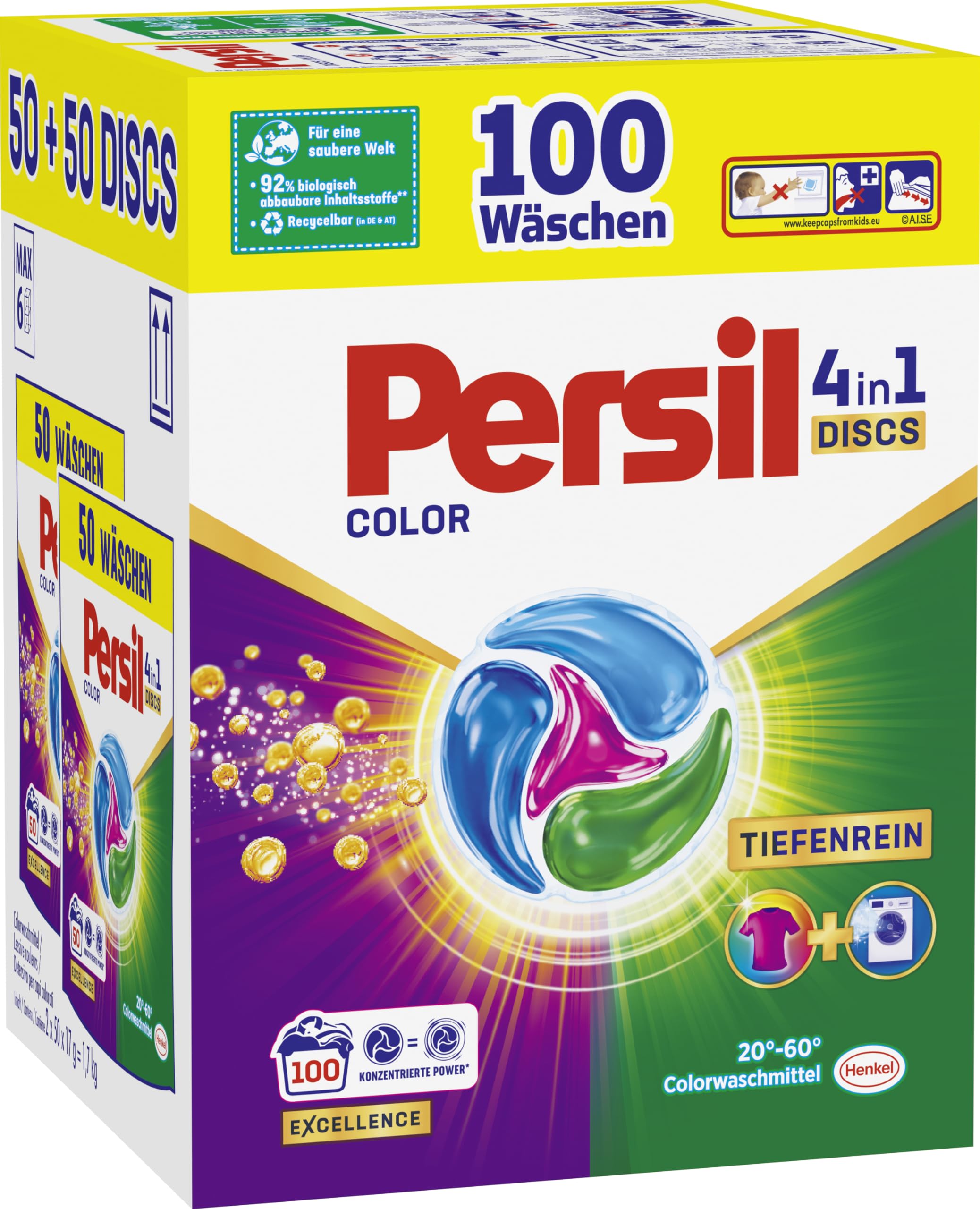 persil-color-4in1-discs-colorwaschmittel-100-waschladungen image 2