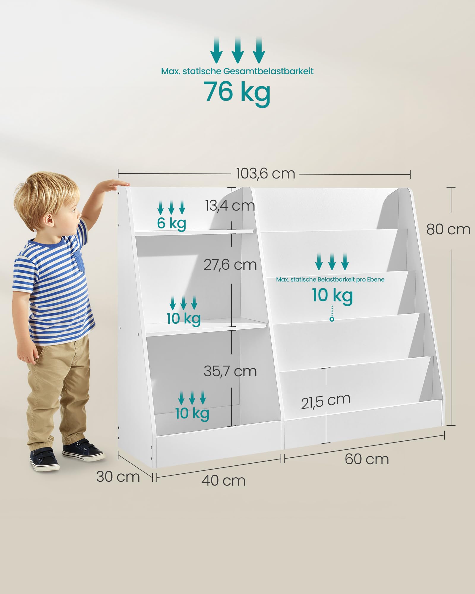 songmics-custos-kinder-b-cherregal-5-ebenen-103-6x30x80-cm-wei image 3