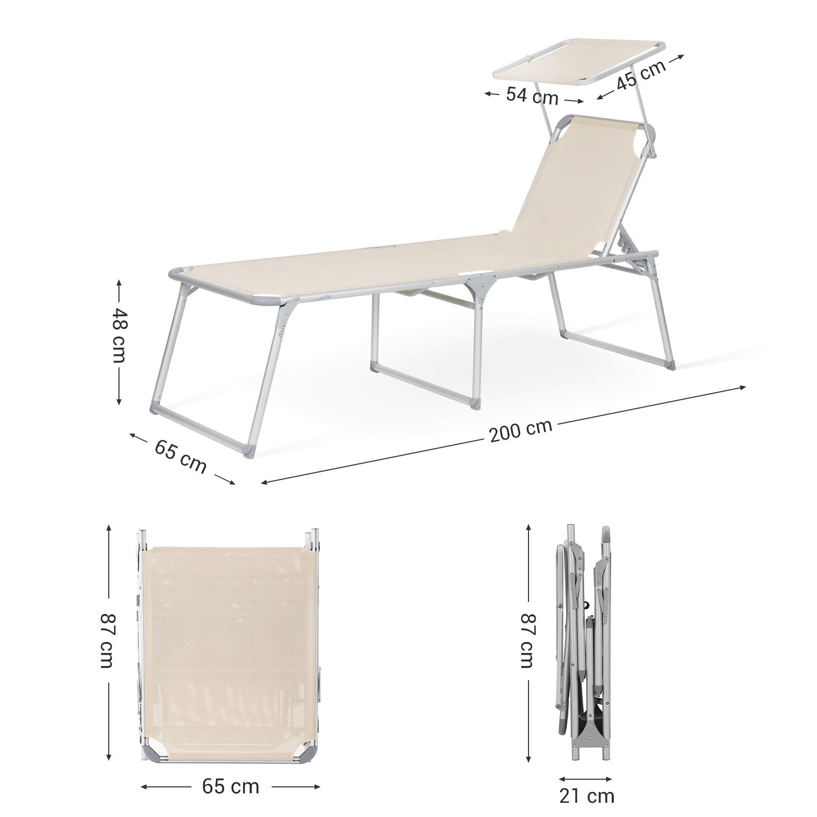 songmics-sonnenliege-mit-dach-gcb26be-gartenliege-aluminium-65-x-200-x-48-cm-bei image 3