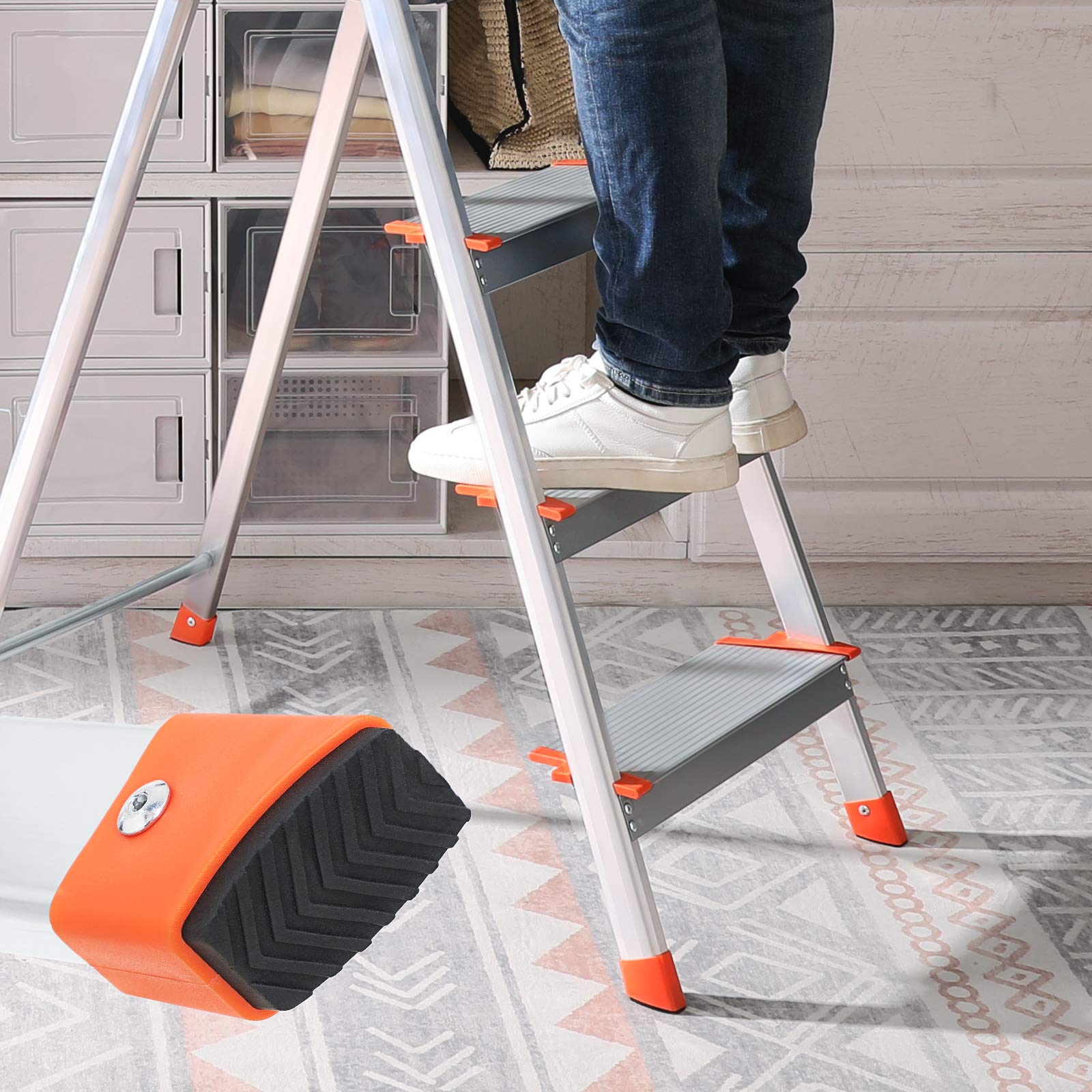 songmics-glt006wt01-trittleiter-6-stufen-aluminium-grau-orange image 4
