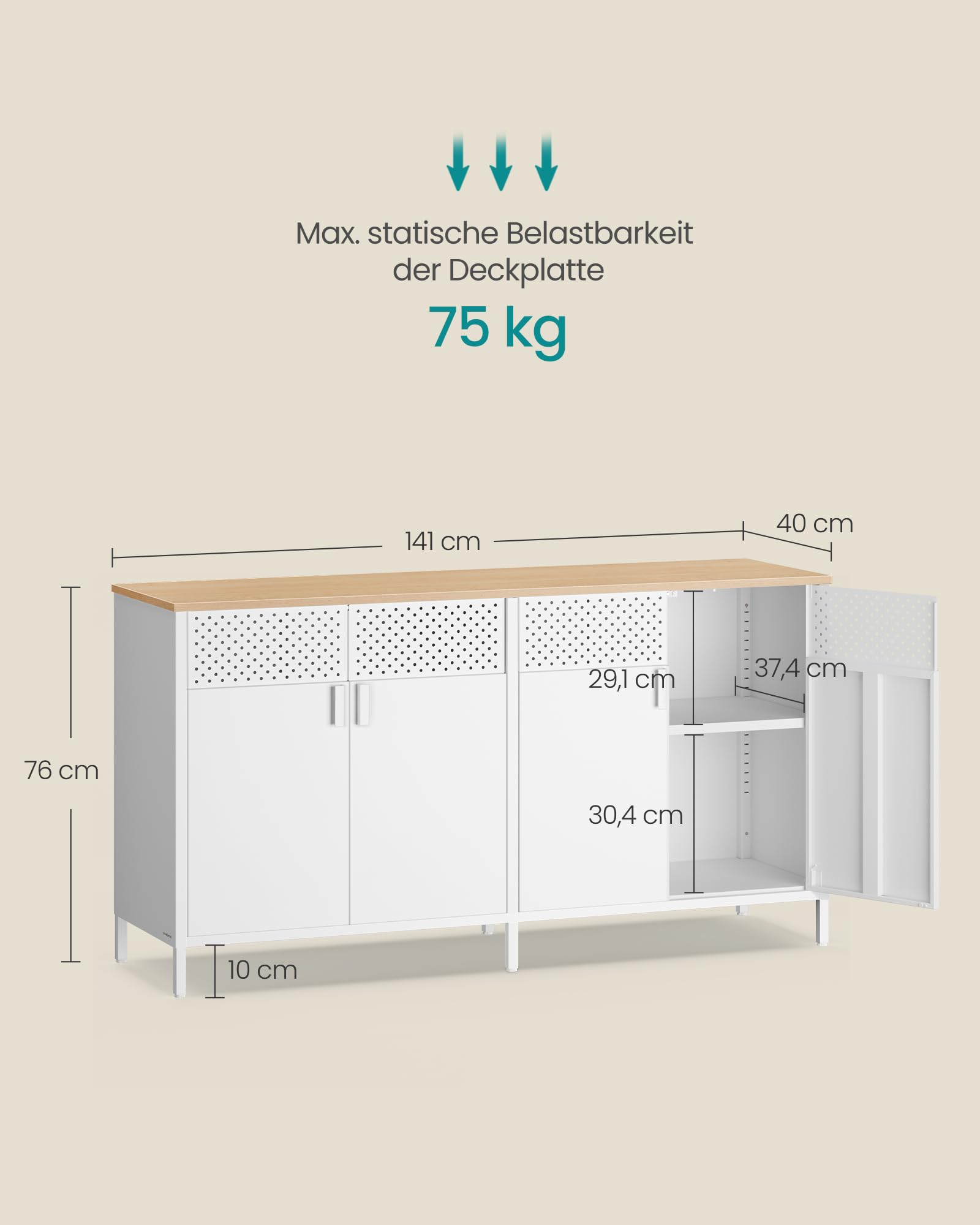 songmics-aufbewahrungsschrank-metall-4-t-ren-40-x-141-x-76-cm-lsc205wc01 image 3