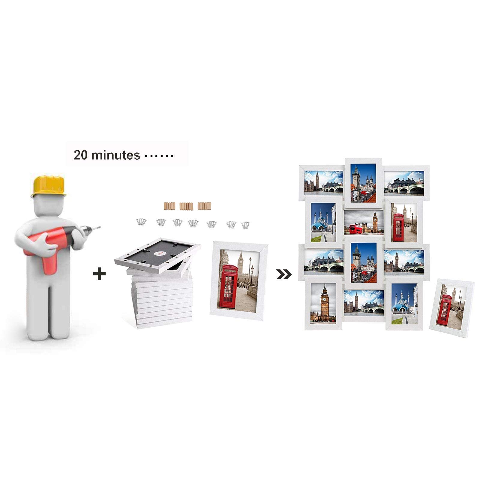 songmics-bilderrahmen-collage-rpf112w-f-r-12-fotos-10-x-15-cm-wei-mit-holzmaseru image 4