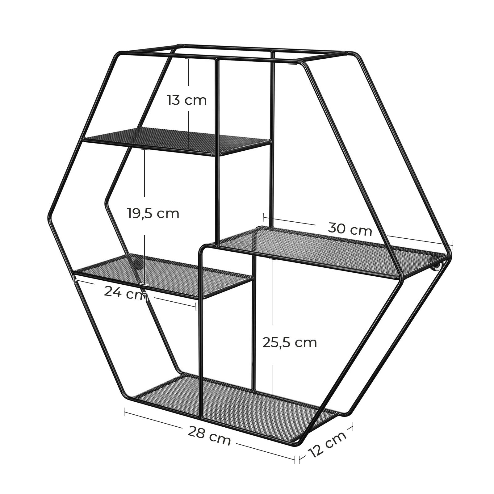 songmics-wandregal-sechseckig-mit-4-ablagen-lfs004b01-schwarz-60-5-x-12-x-53-cm image 3
