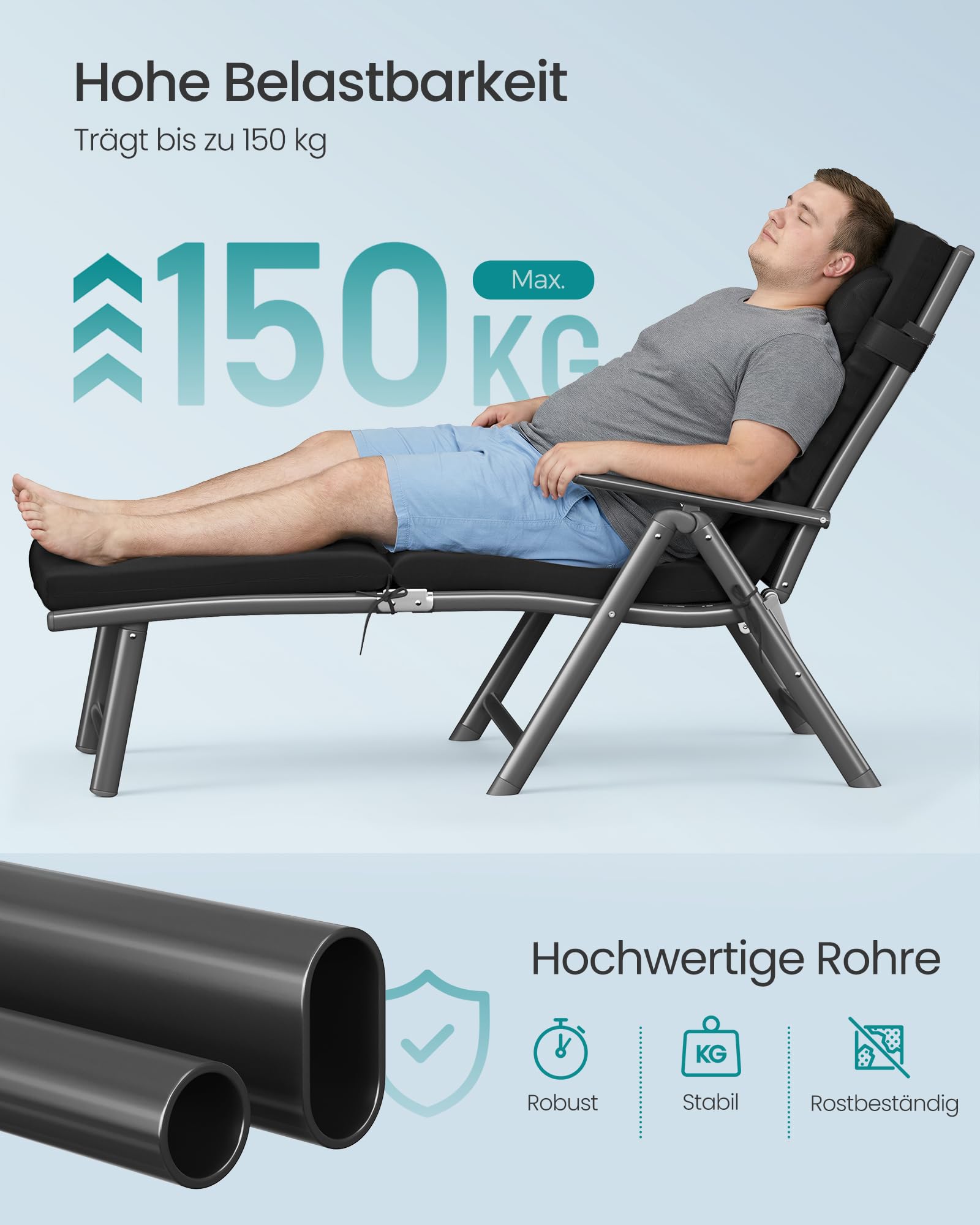 songmics-sonnenliege-gcb24bk-klappbar-schwarz-mit-6-cm-polster image 7