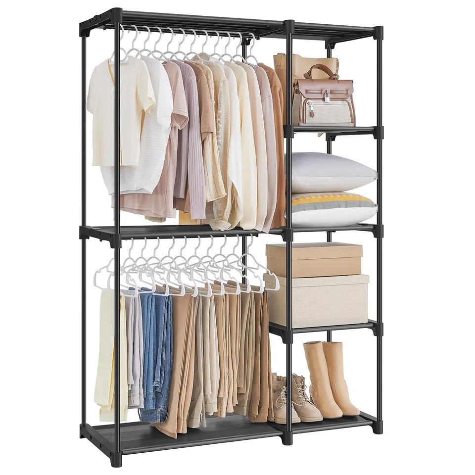 songmics-kleiderschrank-ryg24bk-schwarz-offen-kleiderst-nder-112-x-43-x-165-cm image 1