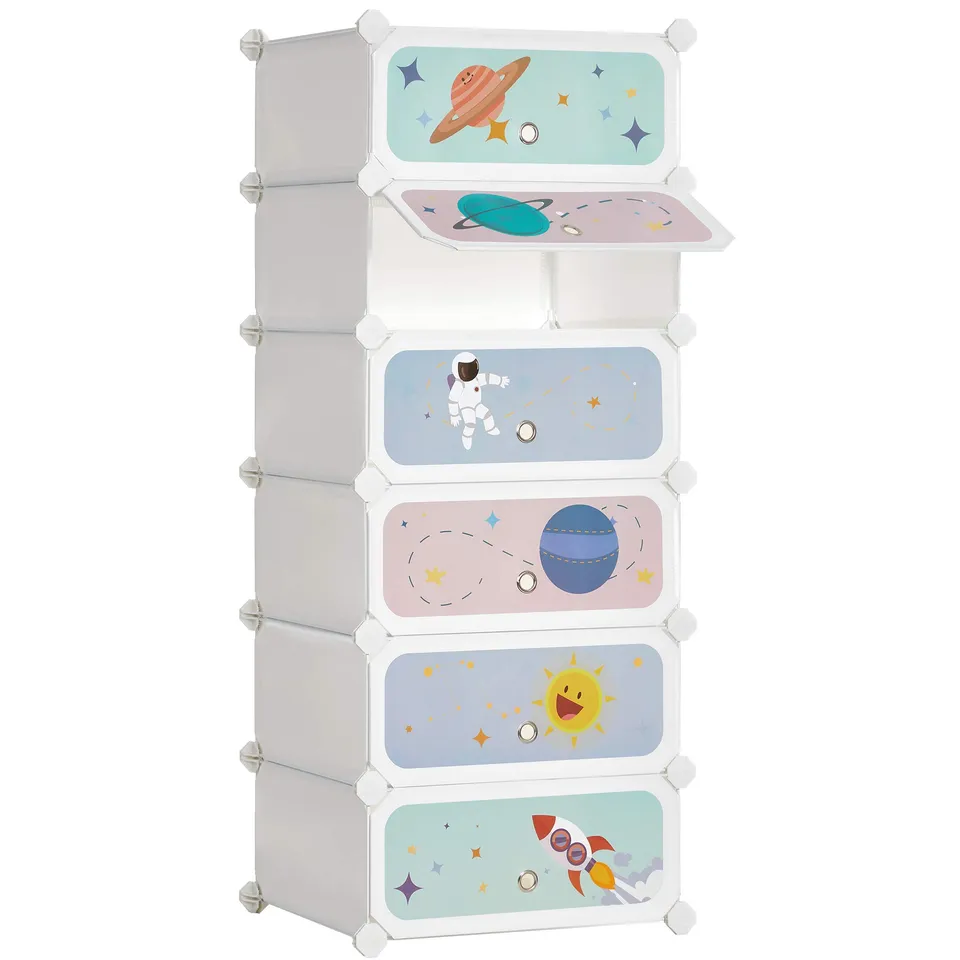 songmics-kinderschuhregal-lpc904w01-schuhschrank-6-f-cher-wei image 1