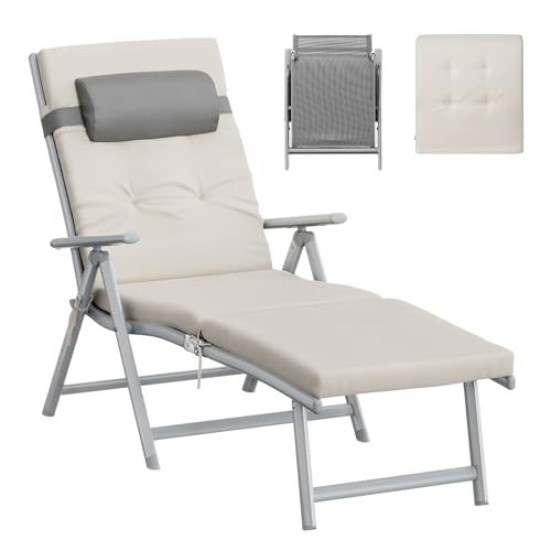 songmics-sonnenliege-klappbar-mit-6-cm-polster-liegestuhl-150-kg image 8