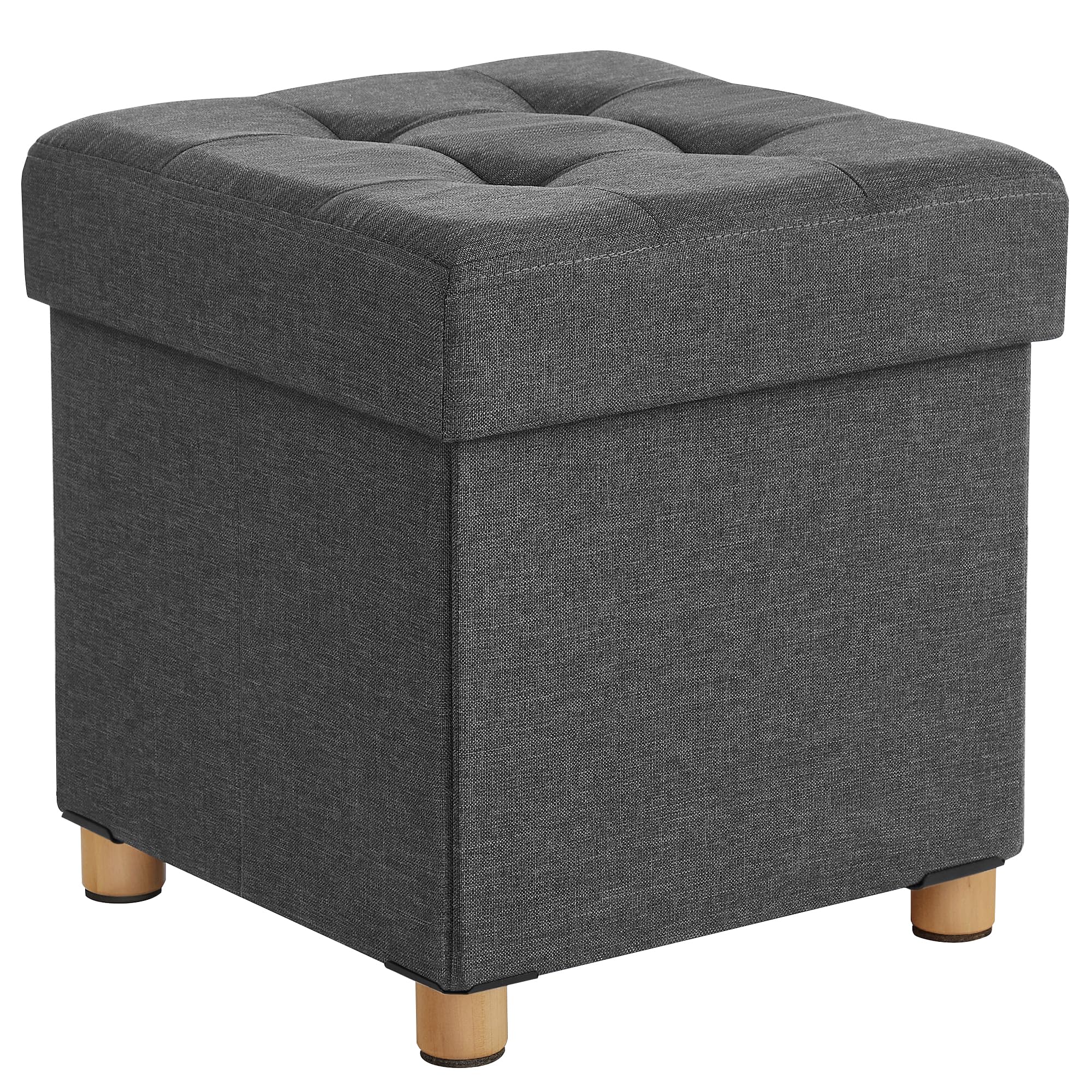 songmics-sitzhocker-lsf14gyz-mit-stauraum-38-x-38-cm-bis-300-kg-schiefergrau image 1