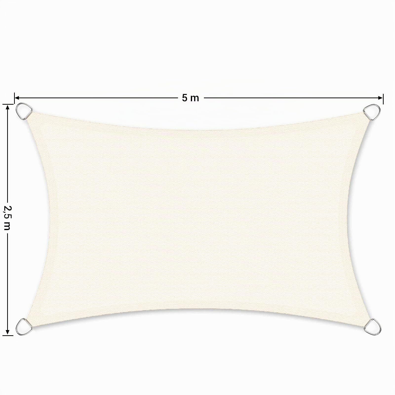 songmics-sonnensegel-gss25iv-2x5-m-hdpe-rechteckig-beige image 3