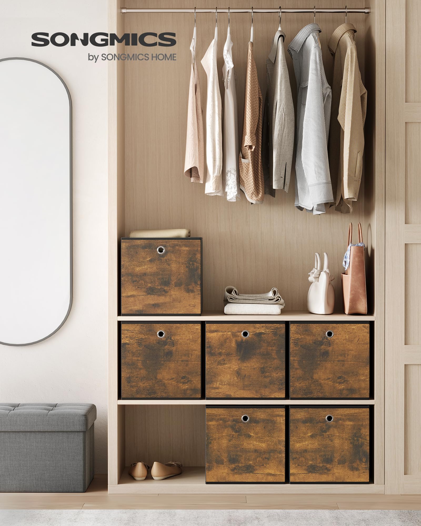 songmics-aufbewahrungsbox-rfb133b01-6er-set-33-x-33-x-33-cm-vintagebraun-schwarz image 2
