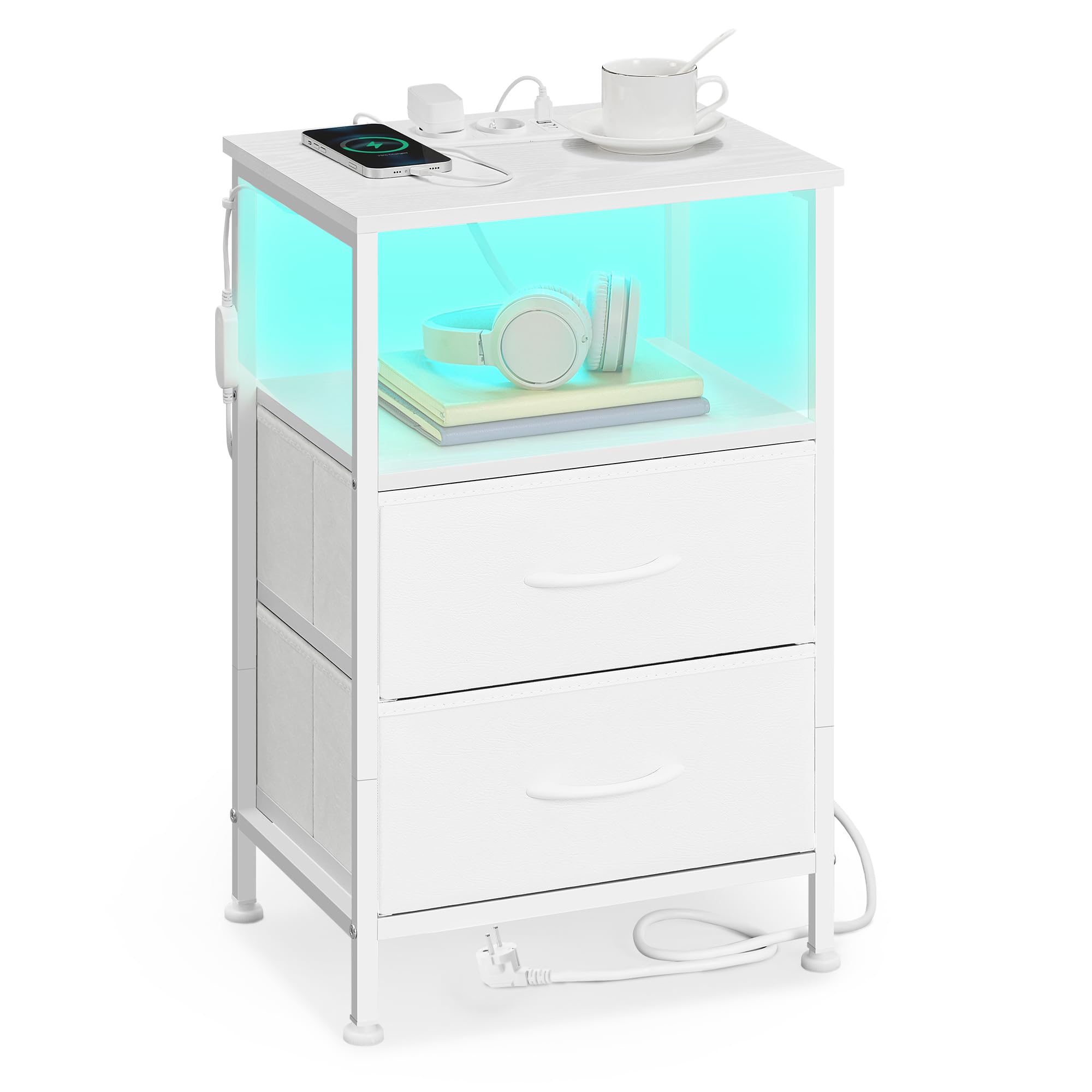 songmics-nachttisch-mit-steckdose-und-led-vintagebraun-schwarz image 6