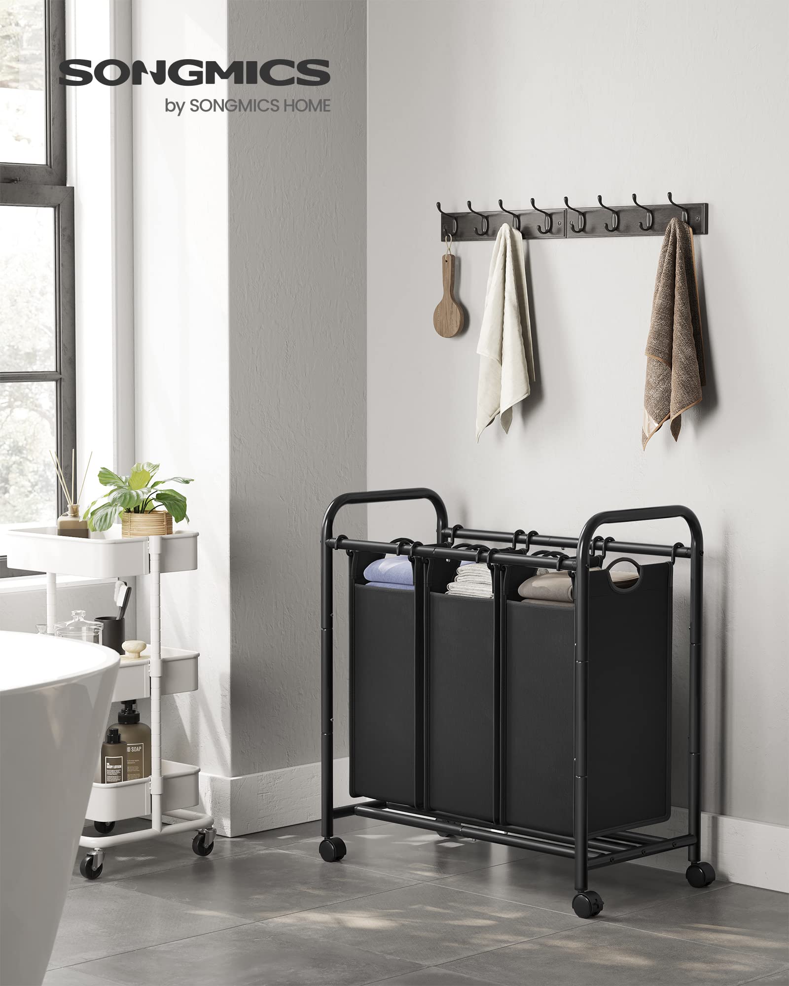 songmics-w-schekorb-lsf003b-w-schesortierer-3-f-cher-132-l-schwarz-mit-rollen image 2