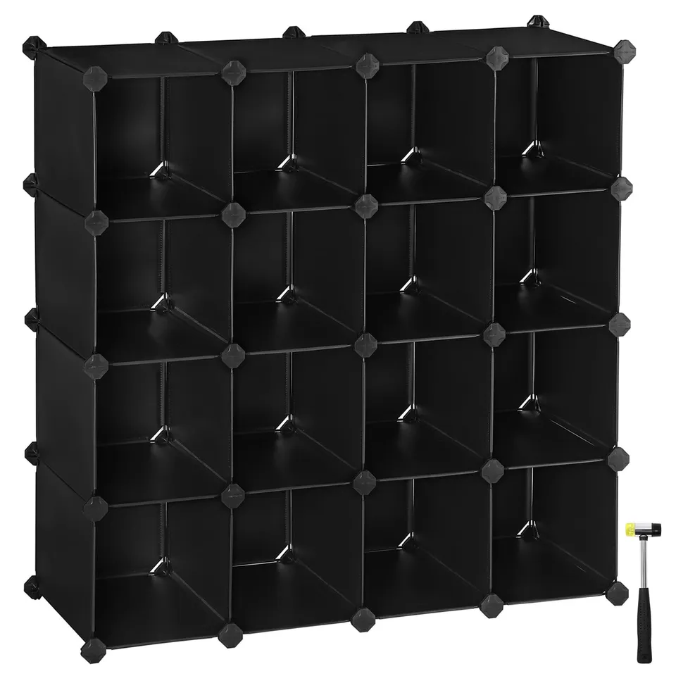 songmics-16-w-rfel-aufbewahrungseinheit-schuhregal-diy-30-x-111-2-x-86-2-cm-schw image 1