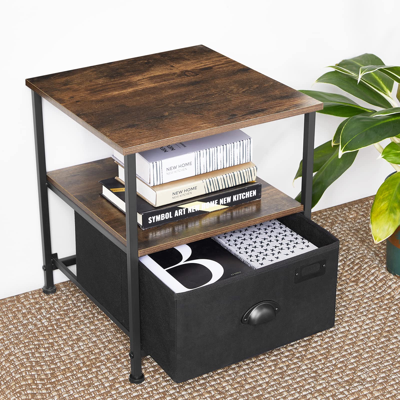 songmics-lvt02h-nachttisch-beistelltisch-1-schublade-vintagebraun-schwarz image 8