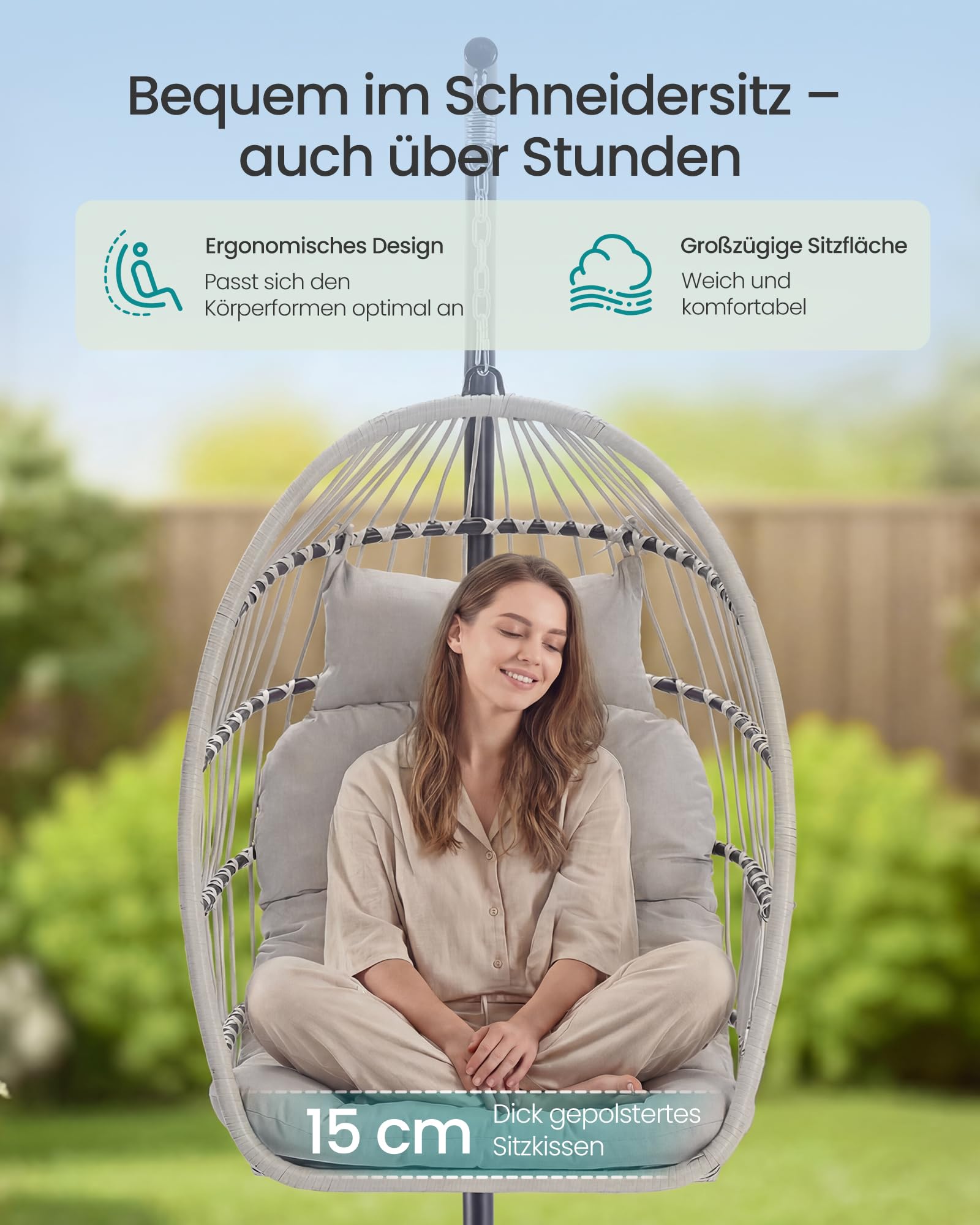 songmics-h-ngesessel-gdc050wz01-mit-gestell-und-kissen-h-henverstellbar-wei image 3
