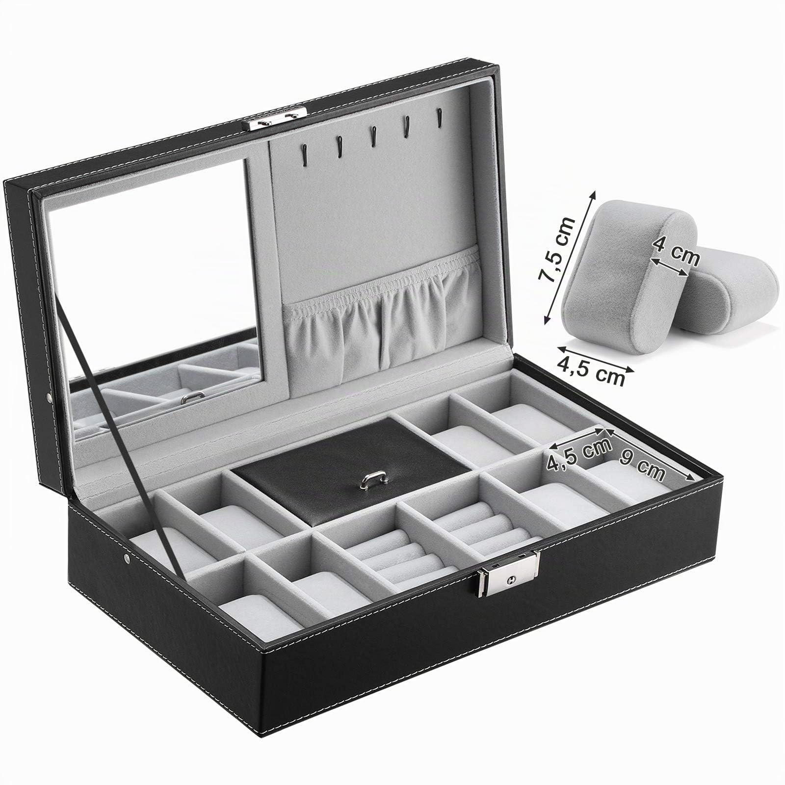 songmics-uhrenkoffer-jwb41b-f-r-8-uhren-schwarz-mit-spiegel image 7