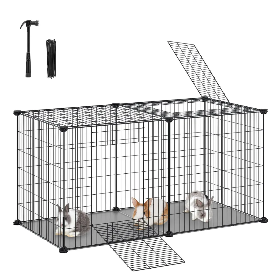 songmics-lpi010b01-kleintierk-fig-xl-laufstall-102-x-51-x-51-cm-schwarz image 1