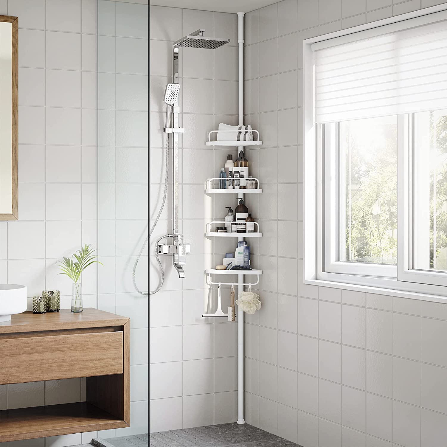songmics-duschregal-bcb001a-teleskop-badezimmerregal-85-305-cm-mit-4-ablagen image 2
