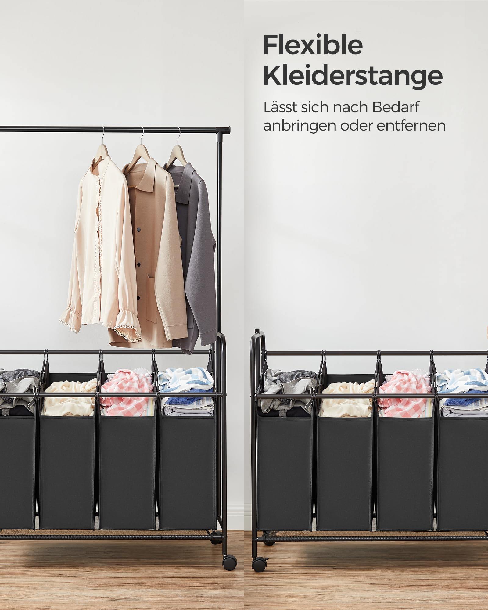 songmics-w-schekorb-rls44b-4x50l-mit-kleiderstange-schwarz image 8