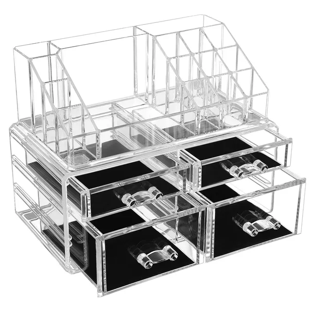 songmics-jka005tp-kosmetik-organizer-acryl-mit-4-schubladen-transparent image 1