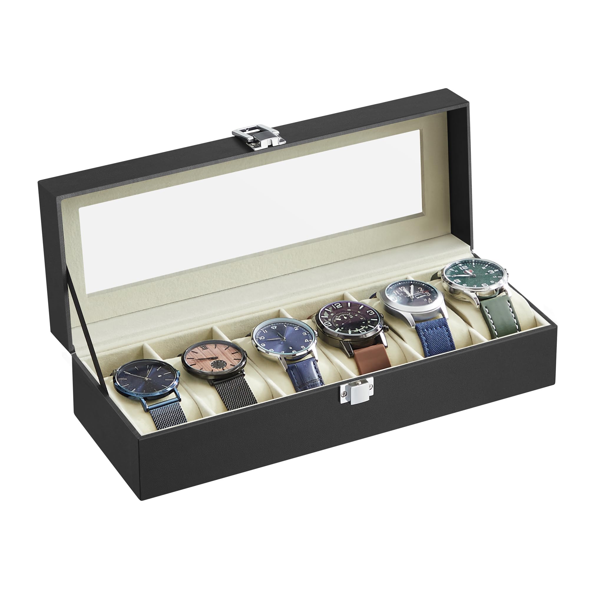 songmics-uhrenbox-mit-6-f-chern-glasdeckel-schwarz-jwb06bk image 8