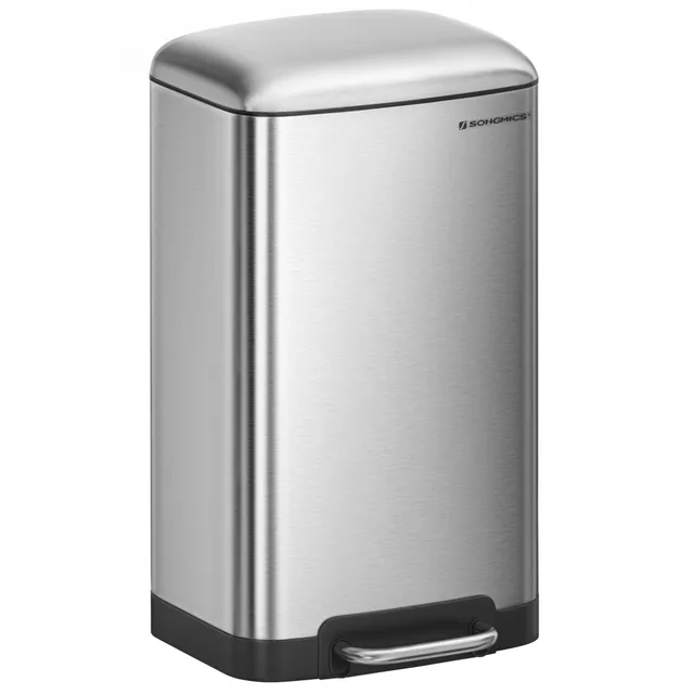 songmics-m-lleimer-30-liter-treteimer-stahl-softclose-silber image 1
