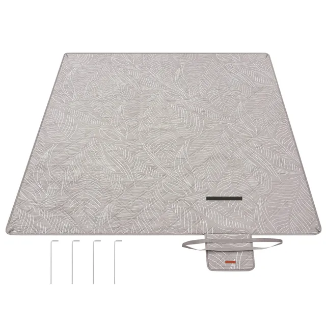 songmics-gcm010b02-picknickdecke-200-x-200-cm-wasserdicht-khaki-farn image 1