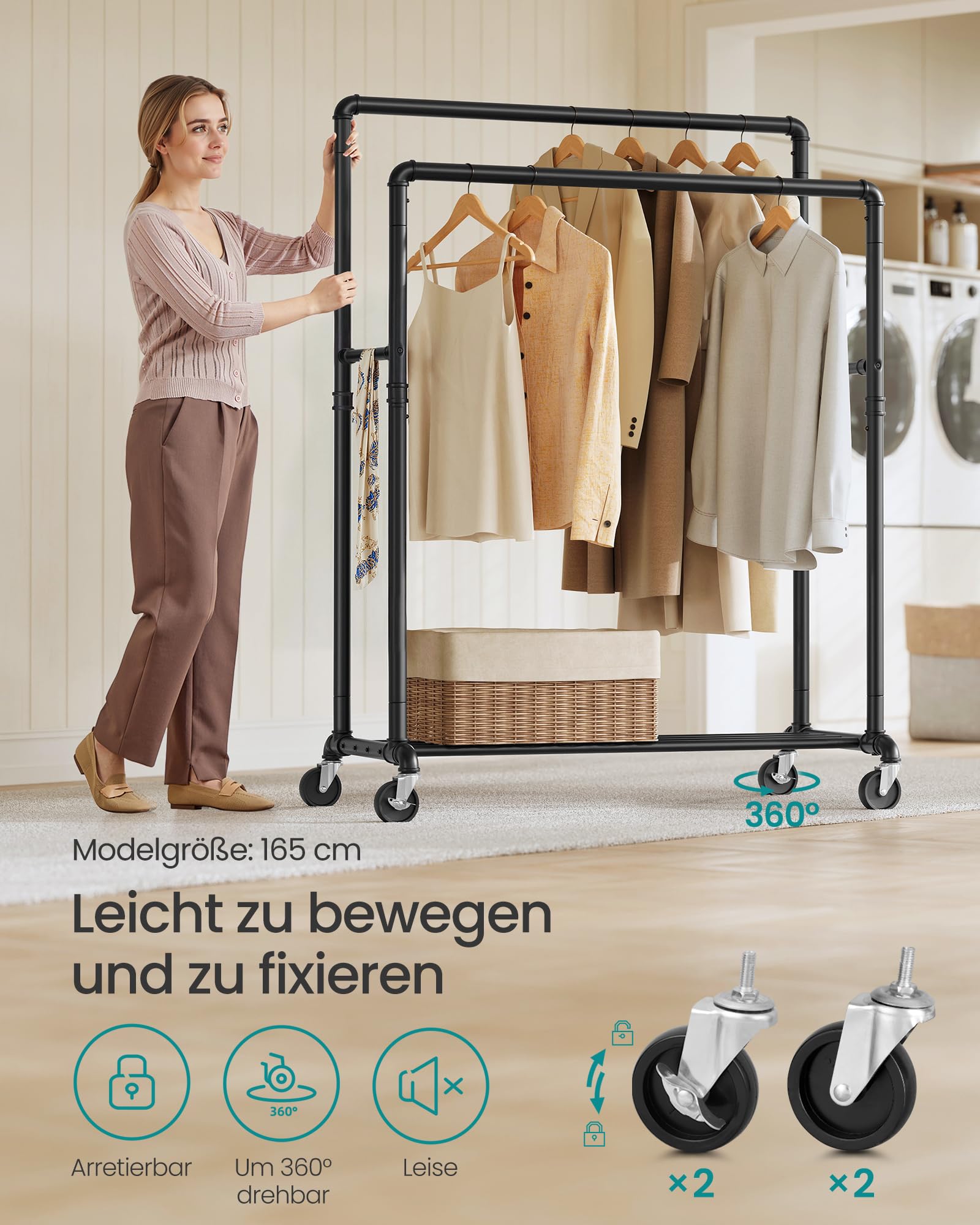 songmics-kleiderst-nder-hsr60b-mit-2-stangen-rollen-bis-110-kg-schwarz image 6