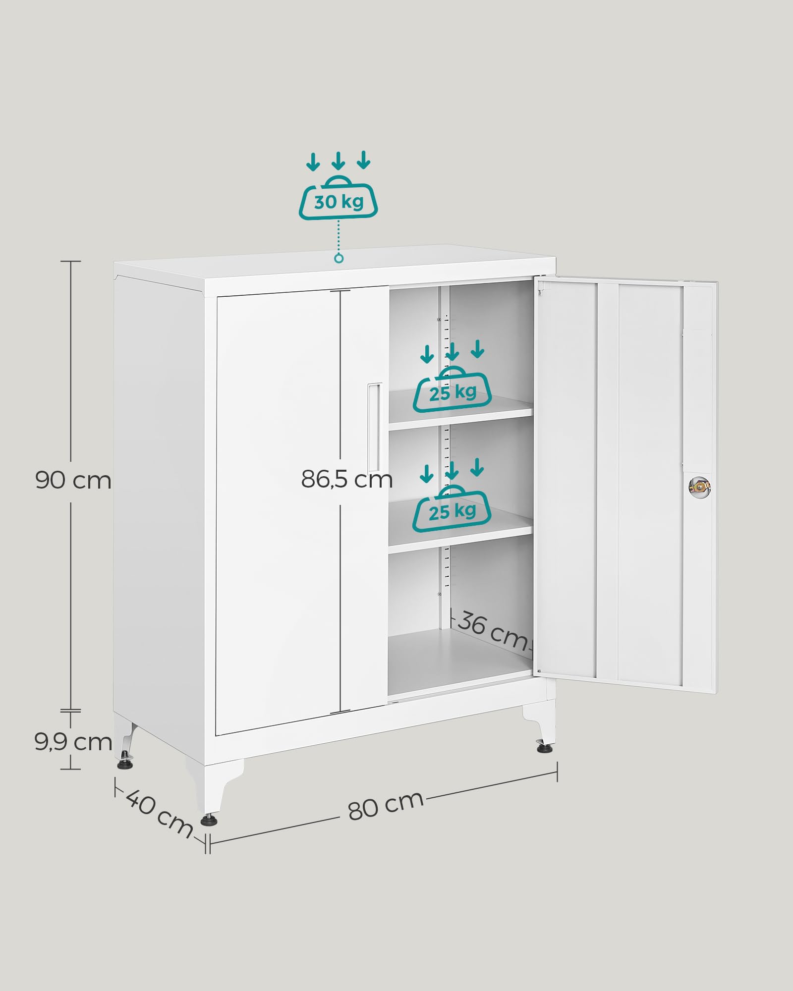 songmics-aktenschrank-stahl-mattwei-40-x-80-x-90-cm-abschlie-bar-omc013w01 image 7
