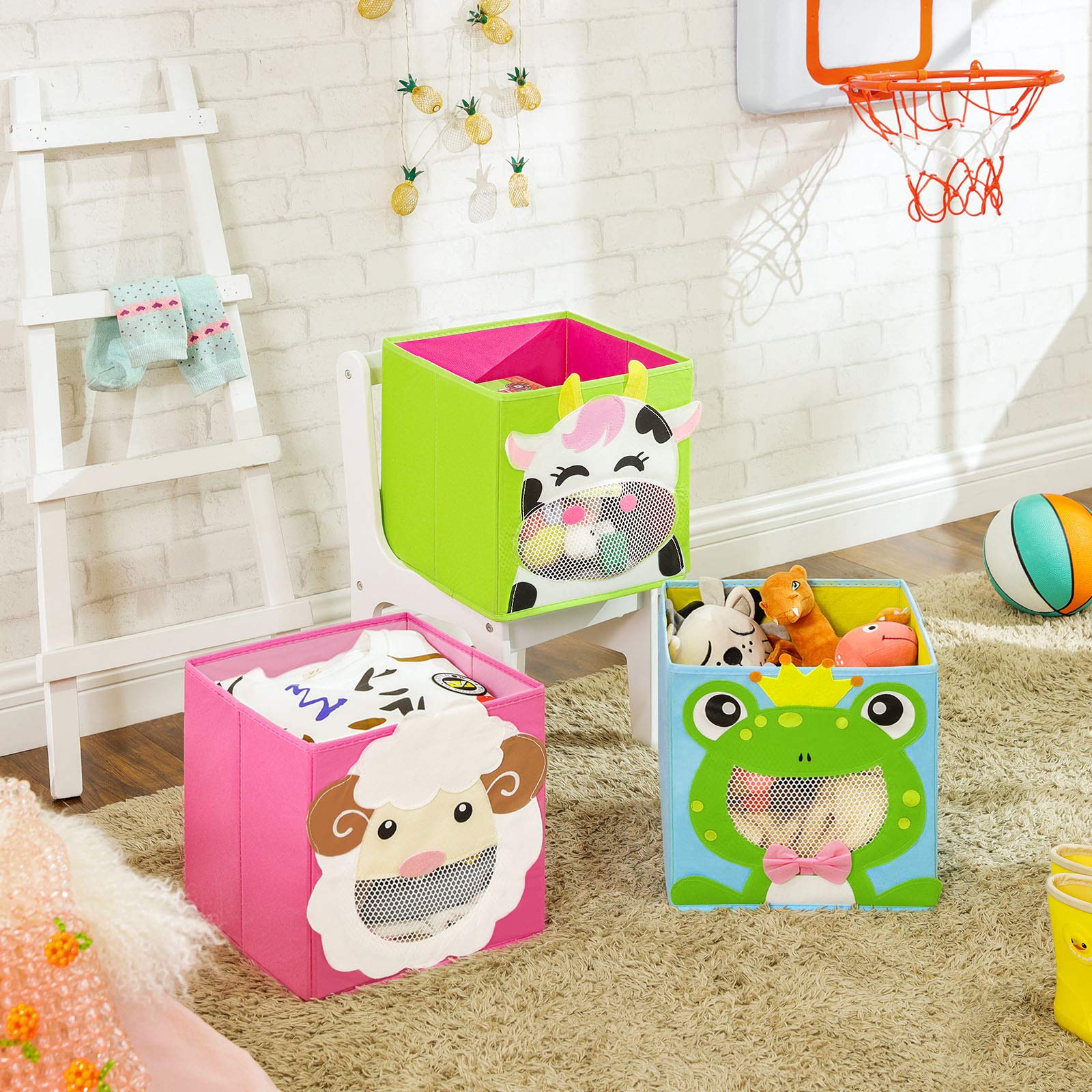 songmics-rfb01pg-aufbewahrungsboxen-3er-set-27x27x27cm-tiermotive image 3