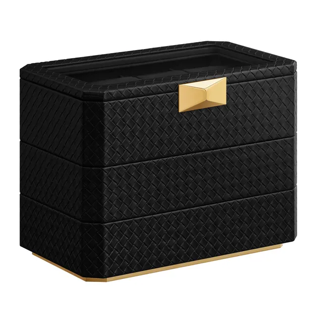 songmics-home-ronne-uhrenbox-3-ebenen-f-r-8-uhren-schwarz-jwb021b01 image 1